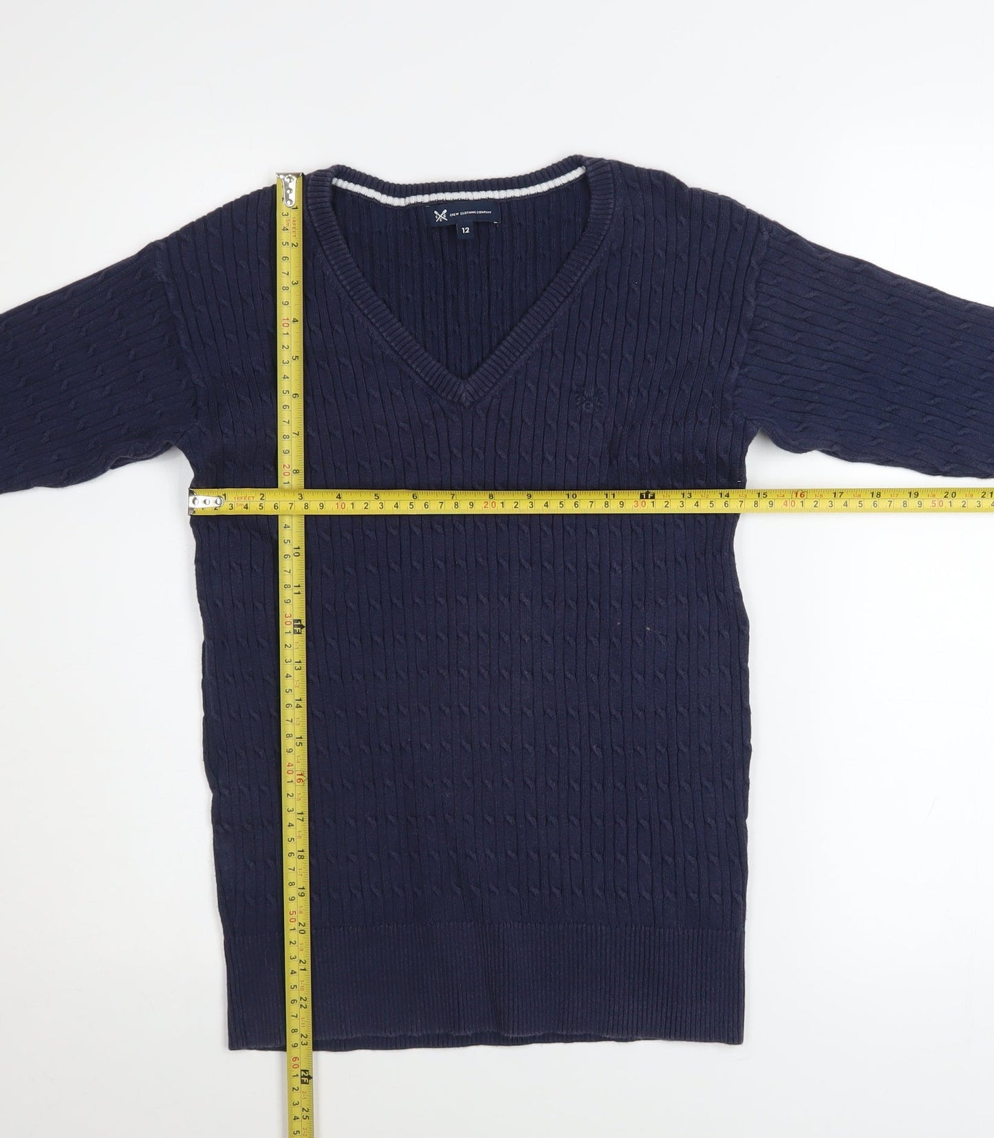 Womens UK Size 12 Crew Clothing Company Blue Pullover Jumper