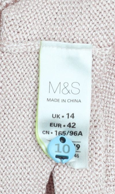 Womens UK Size 14 Marks and Spencer Pink Pullover Jumper