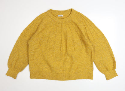 Womens UK Size L Papaya Yellow Pullover Jumper