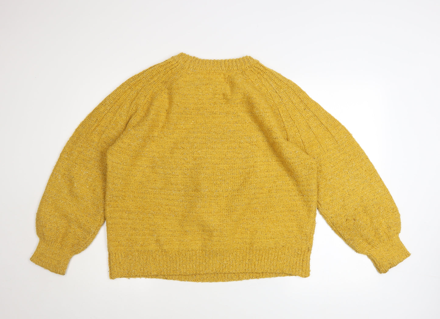 Womens UK Size L Papaya Yellow Pullover Jumper