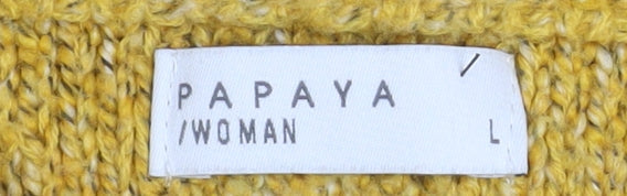 Womens UK Size L Papaya Yellow Pullover Jumper