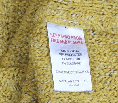 Womens UK Size L Papaya Yellow Pullover Jumper