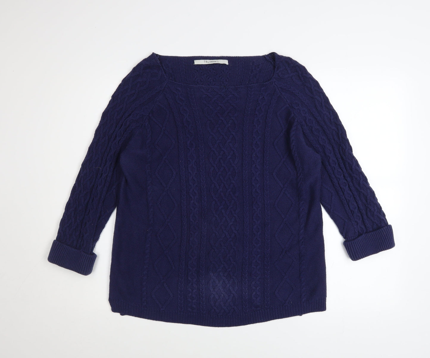 Womens UK Size L TRU collection Blue Pullover Jumper