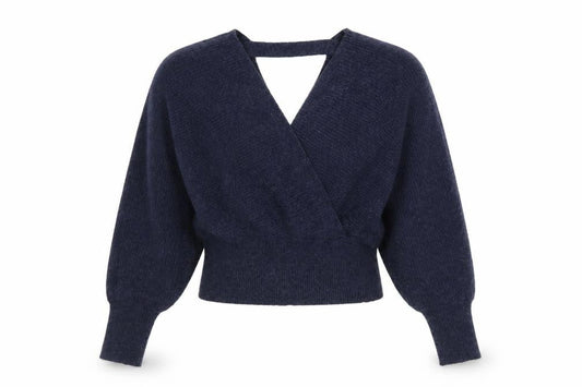Womens UK Size XL Y.A.S Blue Wrap Jumper