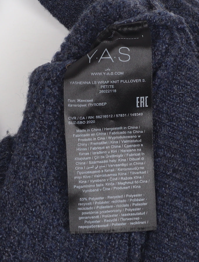 Womens UK Size XL Y.A.S Blue Wrap Jumper