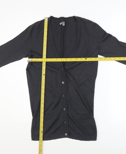 Gap Womens Black Cotton Button Cardigan Jumper Size M