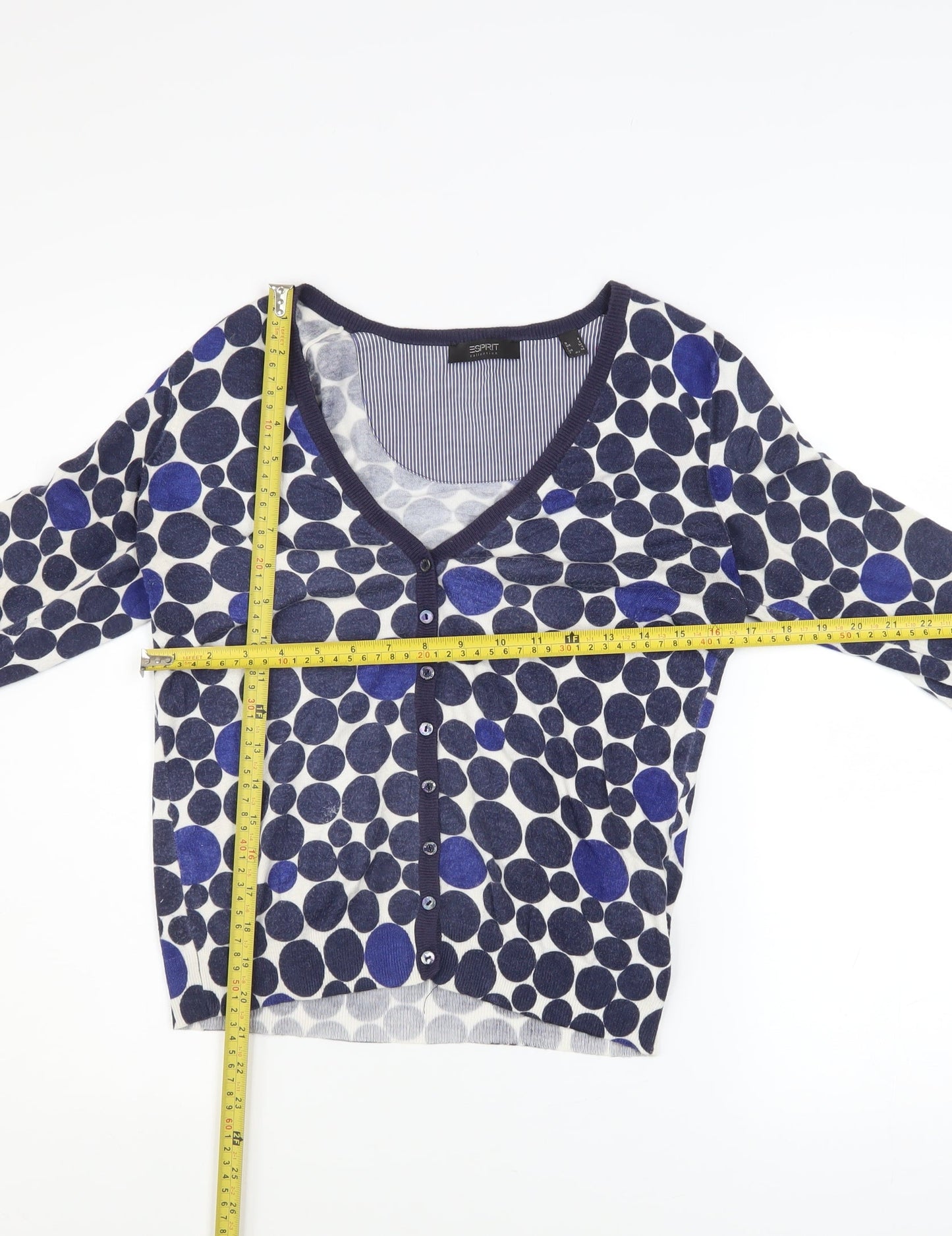 Womens UK Size S Esprit Blue Cardigan Jumper
