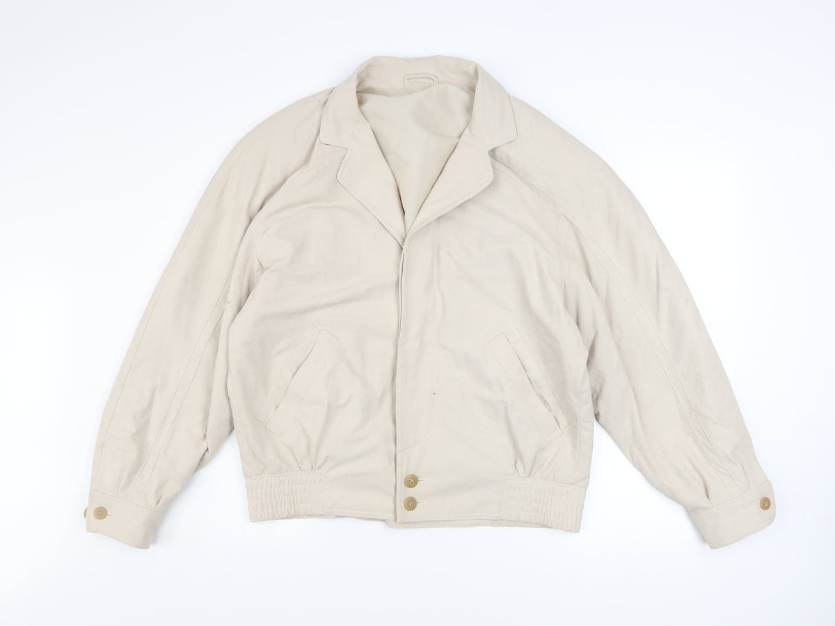 Mens UK Size 40 Austin Reed Beige Bomber Jacket