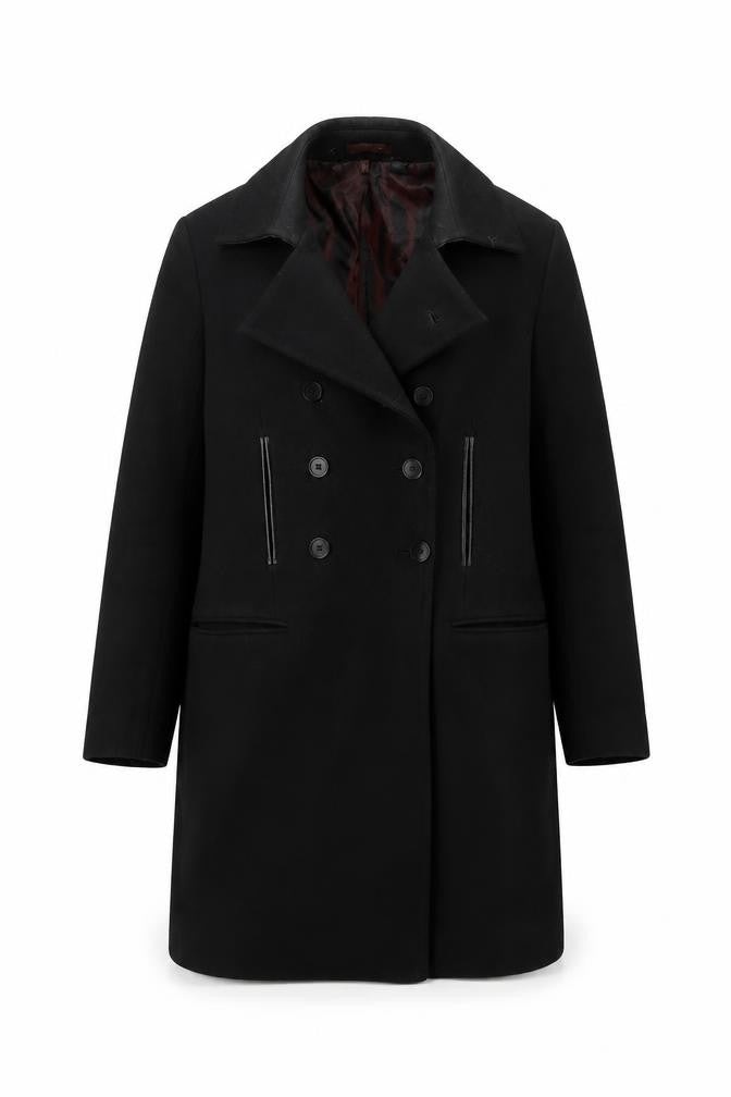 Mens UK Size M Zara Black Overcoat