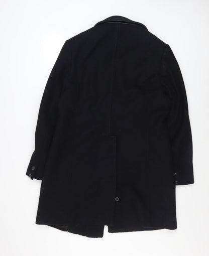 Mens UK Size M Zara Black Overcoat