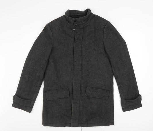 Mens UK Size S F&F Grey Overcoat