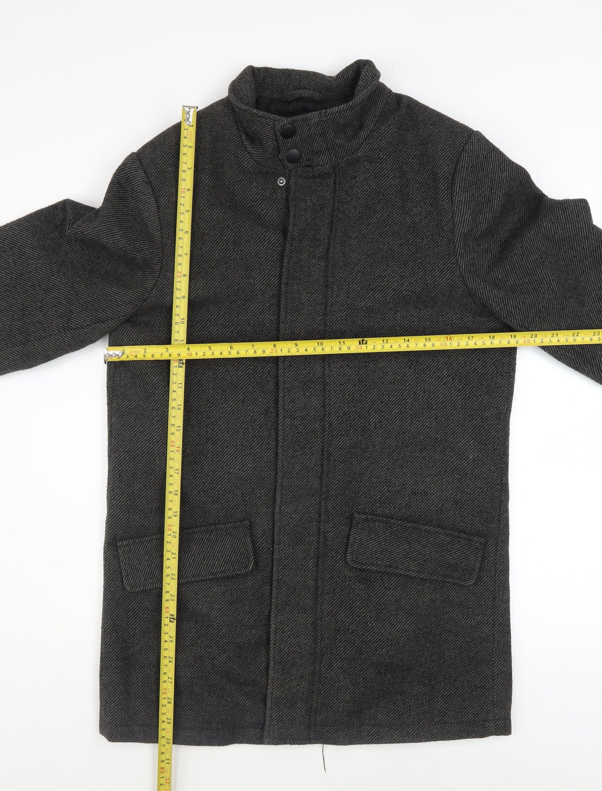 Mens UK Size S F&F Grey Overcoat