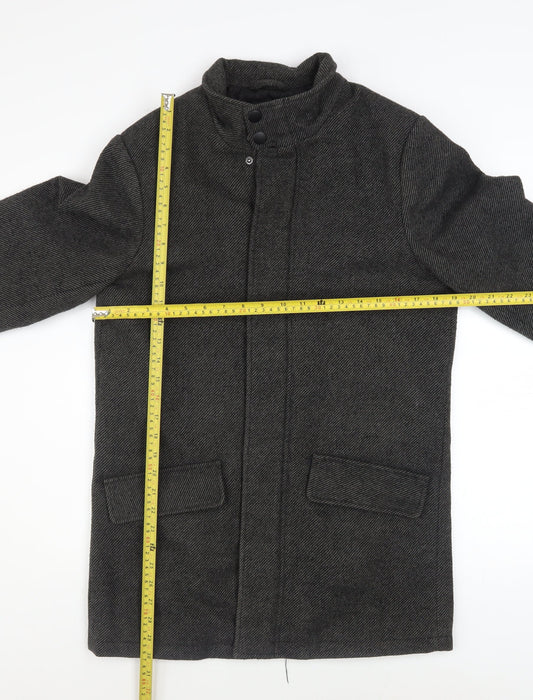 Mens UK Size S F&F Grey Overcoat