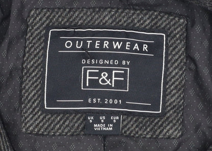Mens UK Size S F&F Grey Overcoat