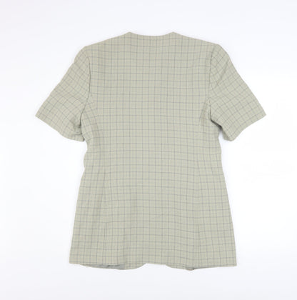 Klass Collection Women's Beige Check Short Sleeve Blazer Size 10