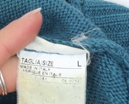 Womens UK Size L Sisley Blue Cardigan Jumper