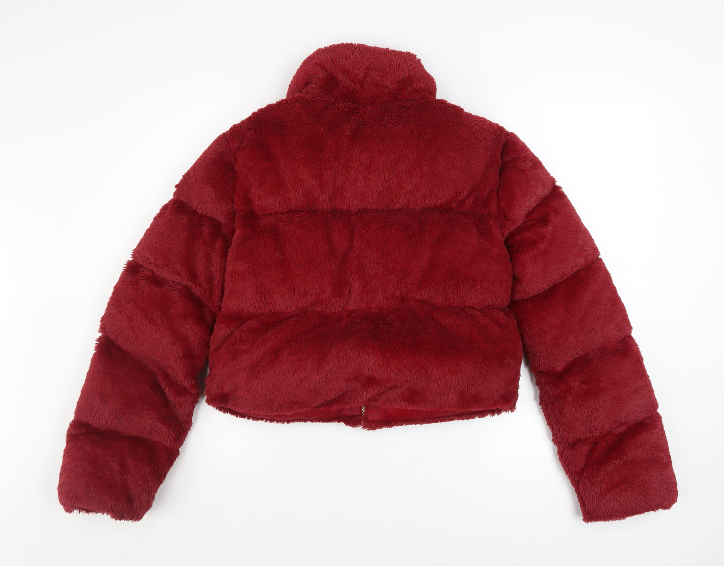 Womens UK Size 10 PRETTYLITTLETHING Red Puffer Jacket