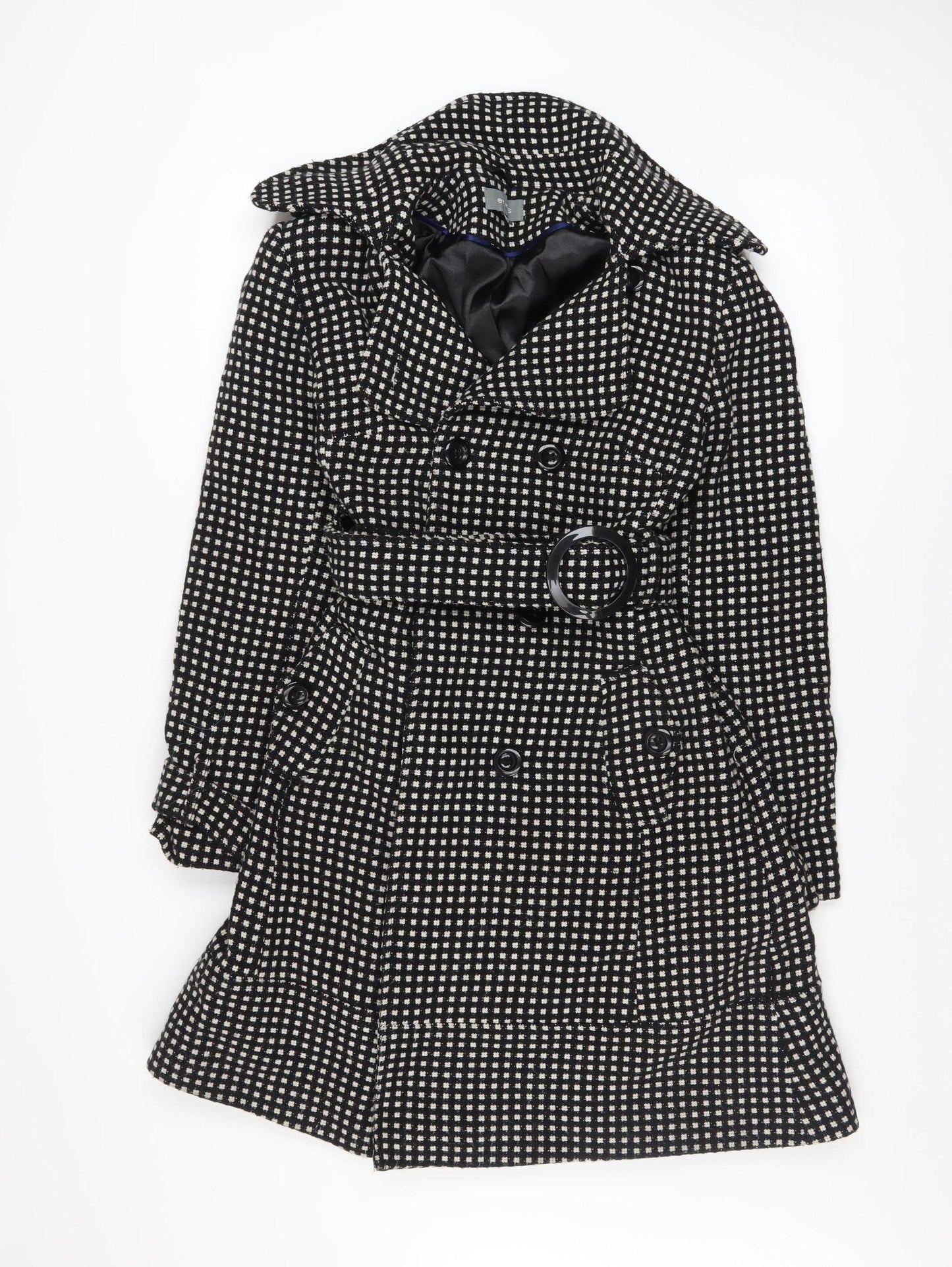 Womens UK Size 12 Et Vous Black Trench Coat