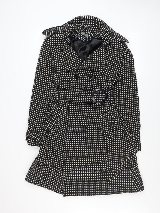 Womens UK Size 12 Et Vous Black Trench Coat