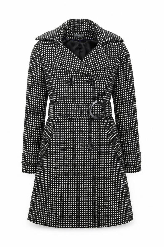 Womens UK Size 12 Et Vous Black Trench Coat