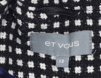 Womens UK Size 12 Et Vous Black Trench Coat