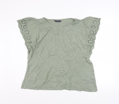 Womens UK Size 16 Marks and Spencer Green Basic T-Shirt