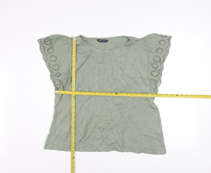 Womens UK Size 16 Marks and Spencer Green Basic T-Shirt