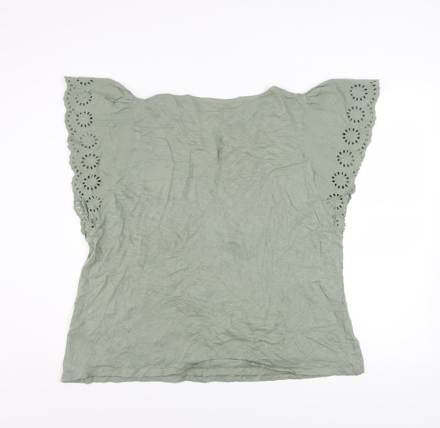 Womens UK Size 16 Marks and Spencer Green Basic T-Shirt