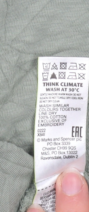 Womens UK Size 16 Marks and Spencer Green Basic T-Shirt