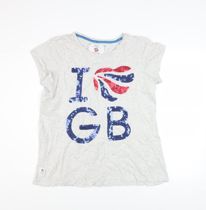 Next Women’s Grey Team GB Sequin T-Shirt Size 20