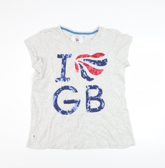 Next Women’s Grey Team GB Sequin T-Shirt Size 20