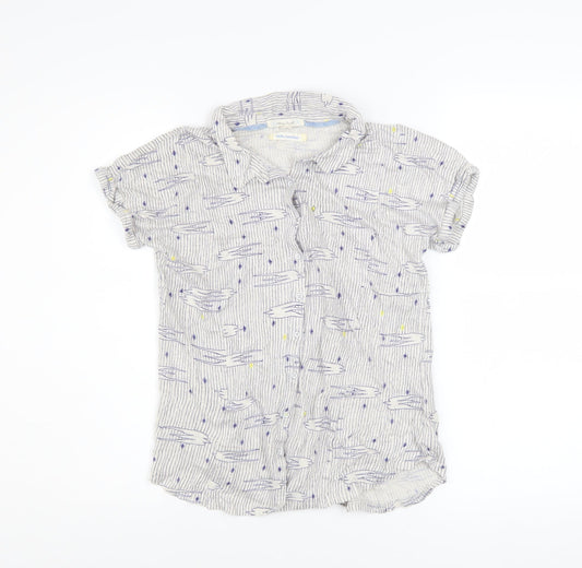 Womens UK Size 10 White Stuff Blue Casual Button-Up