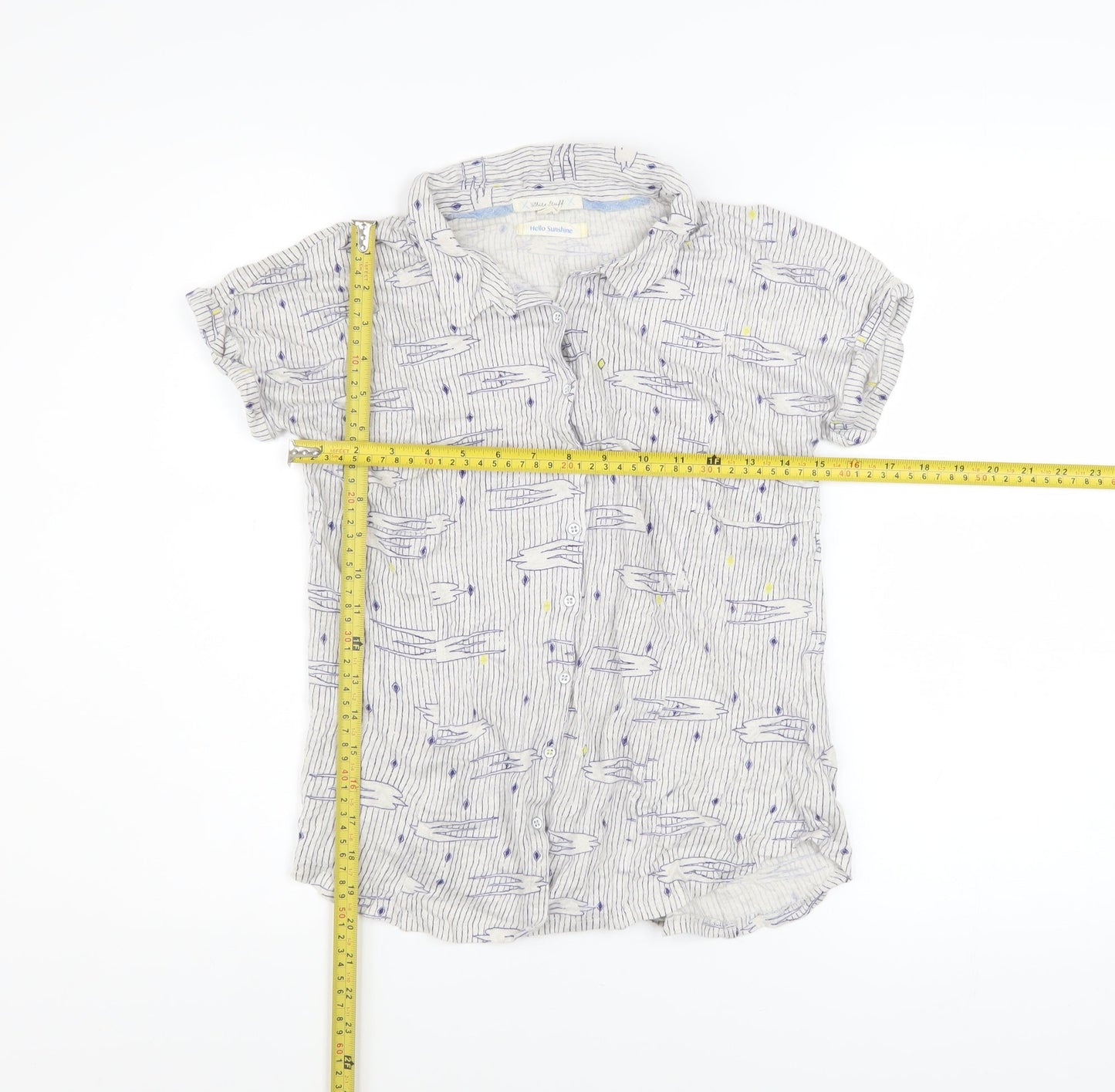 Womens UK Size 10 White Stuff Blue Casual Button-Up