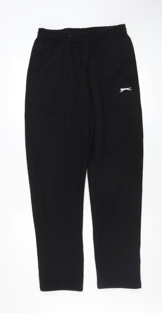 Mens UK Size M Slazenger Regular Fit Sweatpants Black Trousers