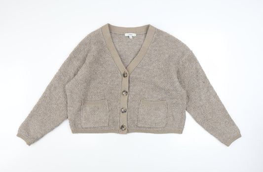 Womens UK Size L Marks and Spencer Beige Cardigan Jumper