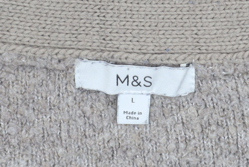 Womens UK Size L Marks and Spencer Beige Cardigan Jumper