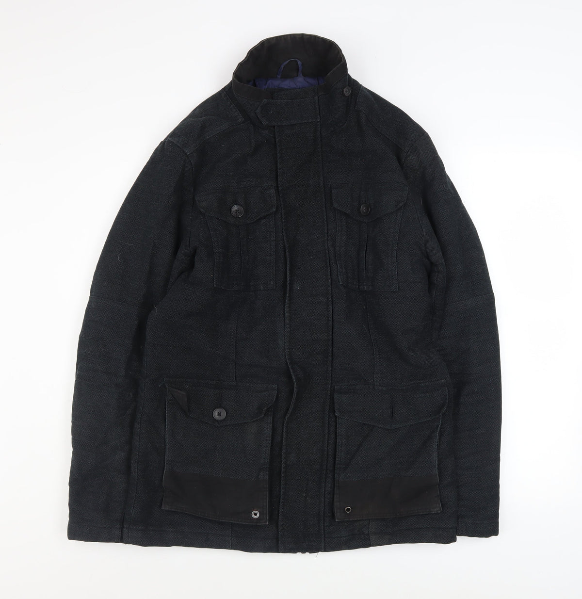 Mens UK Size S Easy Black Military Jacket