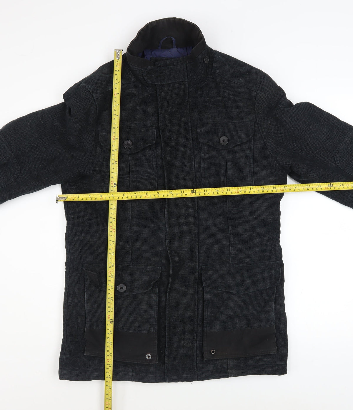 Mens UK Size S Easy Black Military Jacket