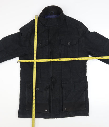 Mens UK Size S Easy Black Military Jacket