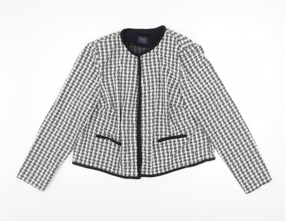 Marks and Spencer Women's Black Check Tweed Blazer Size 14