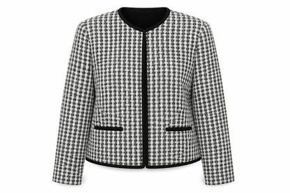 Marks & Spencer Women's Black Check Tweed Blazer Size 14