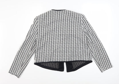 Marks and Spencer Women's Black Check Tweed Blazer Size 14