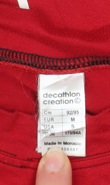 Mens UK Size M DECATHLON Red SkiingWinterSnow Sports T-Shirt