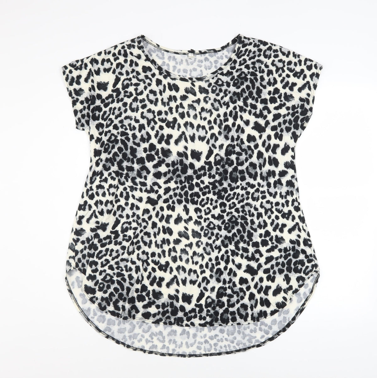 Womens UK Size L Cool Melon Black Basic T-Shirt