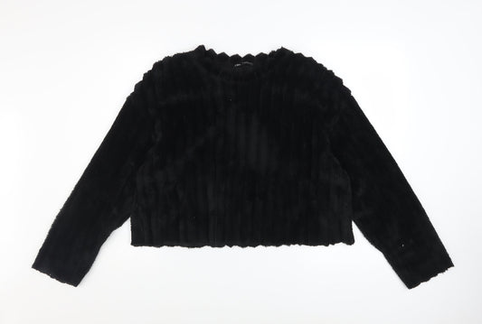 Womens UK Size M Zara Black Pullover Sweatshirt