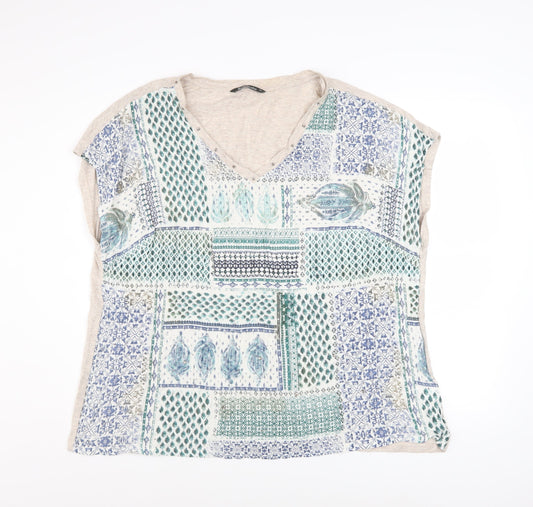 Womens UK Size 24 Bonmarché Multicoloured Basic T-Shirt