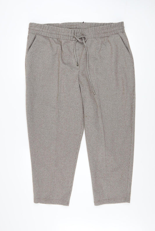 Womens UK Size 20 Bonmarché Regular Fit Cropped Brown Trousers