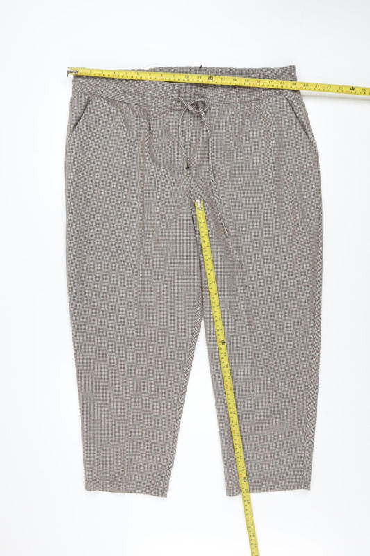 Womens UK Size 20 Bonmarché Regular Fit Cropped Brown Trousers