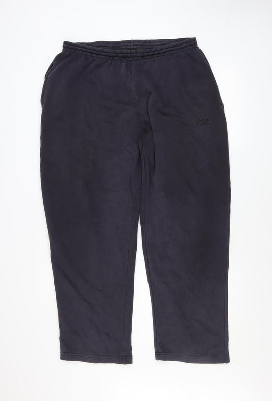 Mens UK Size 2XL Cotton Traders Regular Fit Sweatpants Black Trousers