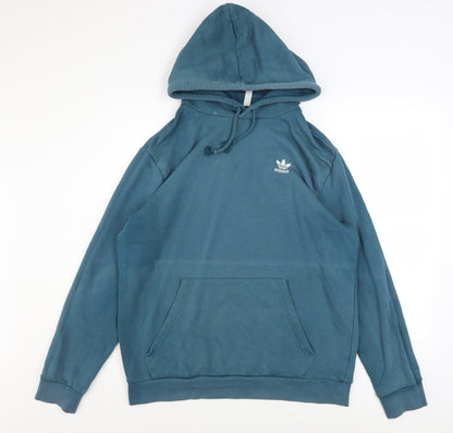 Mens UK Size L adidas Blue Pullover Hoodie